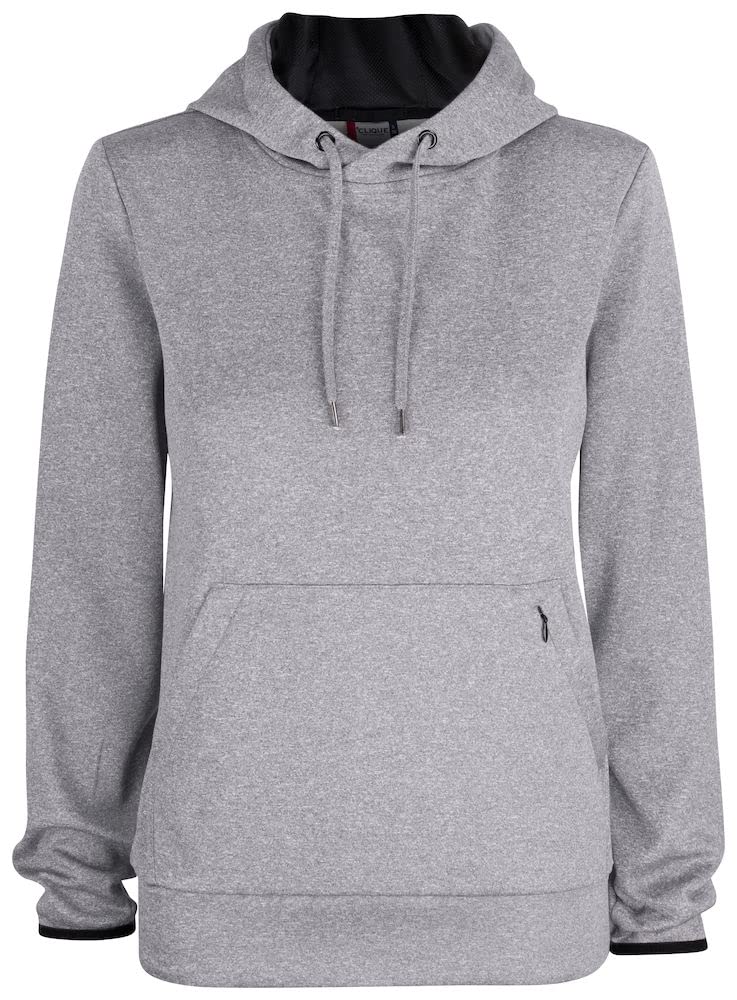Clique - Felpa sportiva con cappuccio donna Oakdale Ladies autunno/inverno, in poliestere, antivento, per sci, trekking, escursione, viaggio, montagna (grigio melange 3XL)