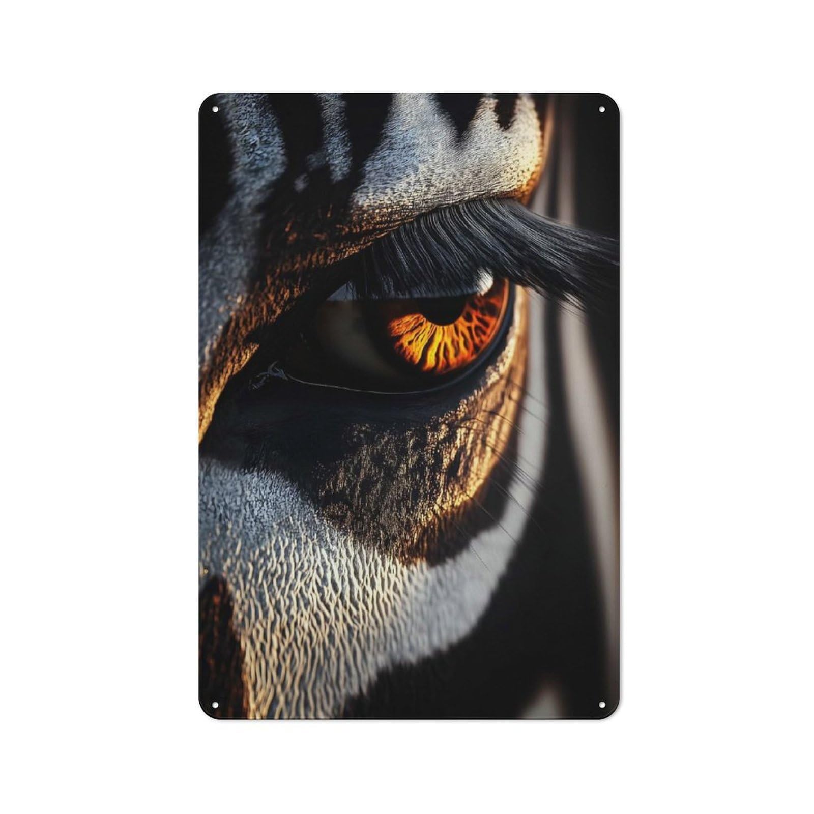 Striking Tiger Eye Close-Up Metal Wall Plaque for Travel Lovers, Birthday, Housewarming Or Christmas Gift, 30x20cm