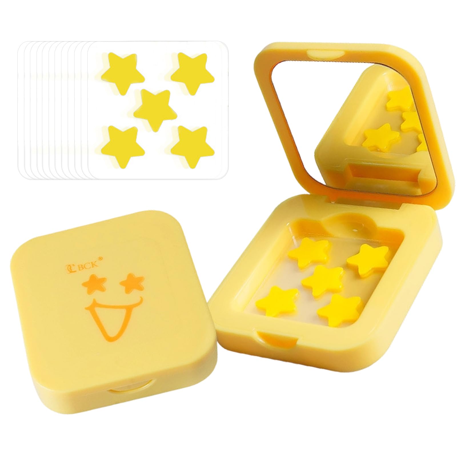48 pieces Pimple Patch Star Patch Brufoli Stelline, Hydrocolloid Acne Patches, Cerotti Brufoli Viso, Viene Fornito con Scatola di Specchio Portatile