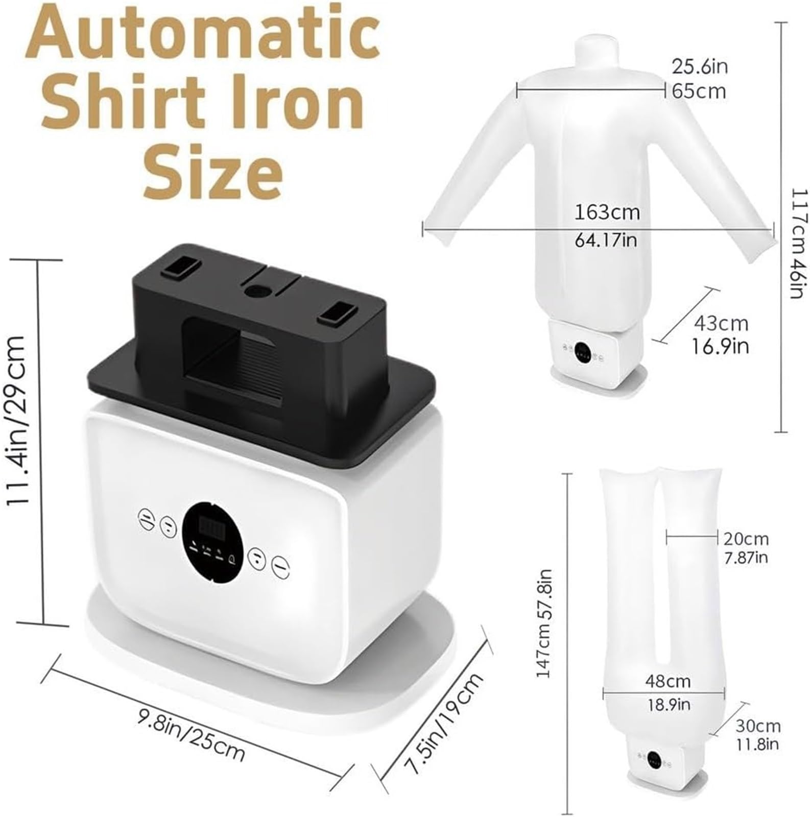 Máquina de planchar a vapor portátil | Manos Libres Automático | Plancha de secado rápido de 8 minutos | Flujo de aire suave | Camisas/zapatos/pantalones aplicables
