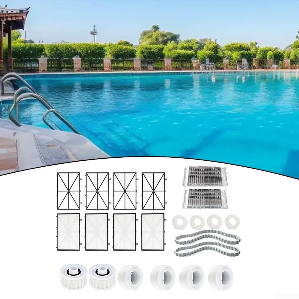 Kit de piezas de repuesto para limpiador de piscinas Dolphin, incluye 9991433-R4 Fine y 9991432-R4 para filtros ultrafinos, anillos 6101611-R4, pistas 9985006-R2, cepillos,