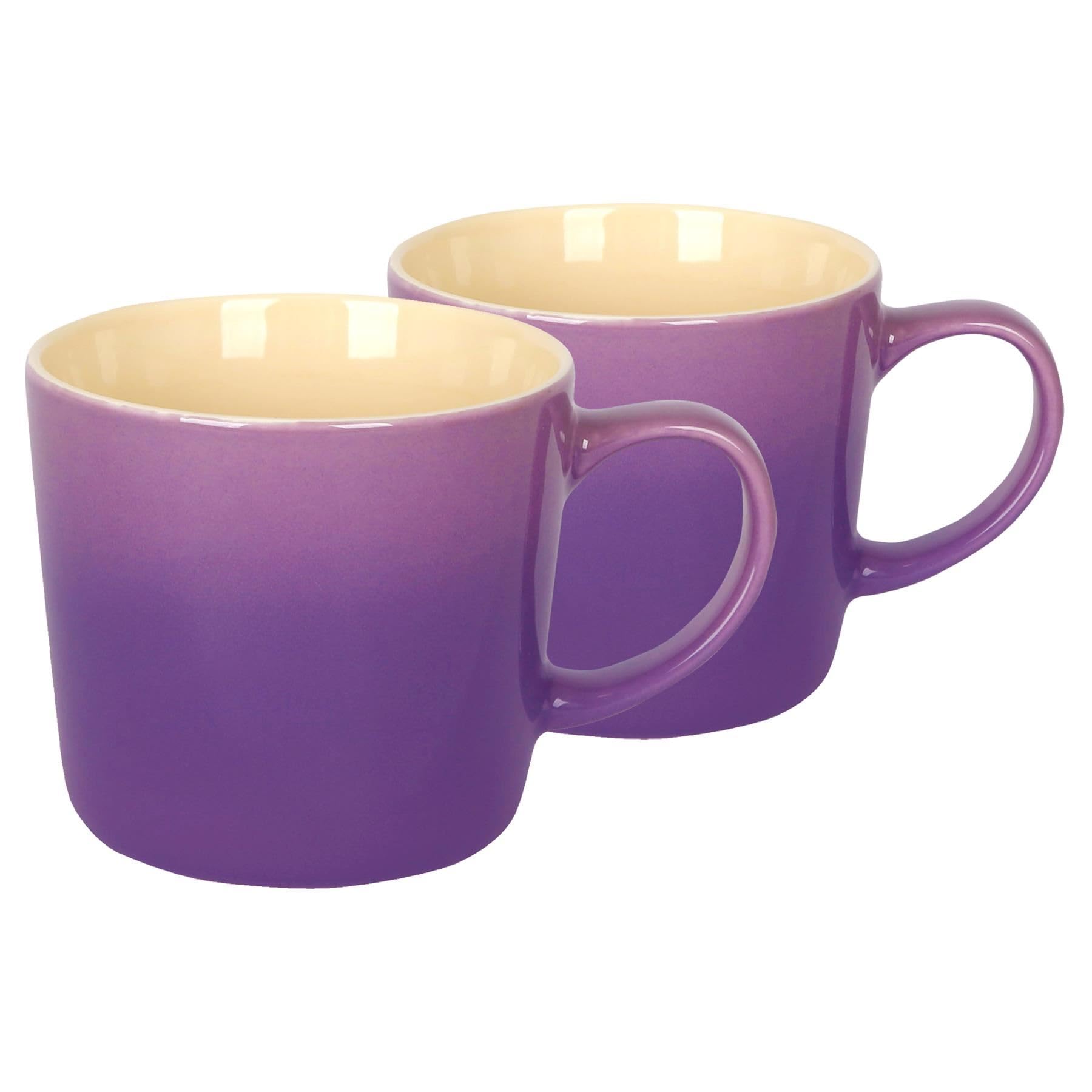 Argon Tableware Purple Ombre Coffee Mug 330ml - Pack of 2 - New Bone China Tea Mug, Vegan Friendly Ceramic Cup, Glazed Stoneware Style Drinkware, Microwave Dishwasher Safe โ image 1