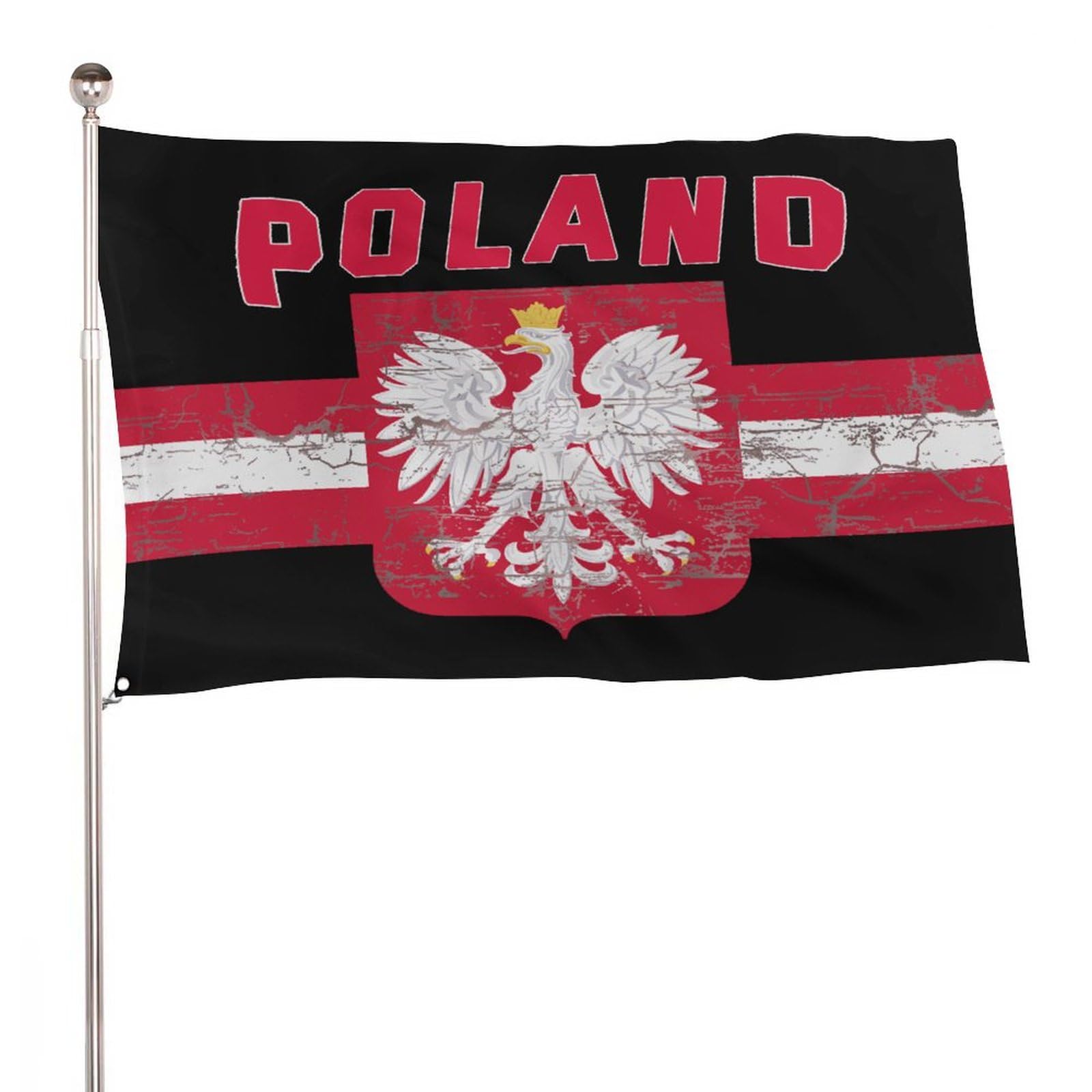 Drapeau de Pologne Aigle géant pour votre décoration de fête en extérieur
