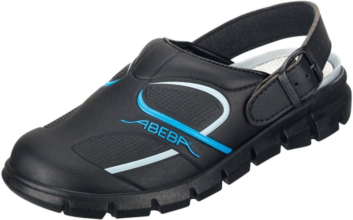 Abeba Clog 7331 - Dynamic Mikrofaser, schwarz/blau zertifiziert, 36