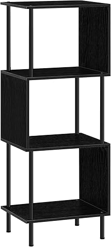 Miniatura 8 de ETELI Estantería pequeña única en forma de S con 4 estantes, estantes industriales de almacenamiento para sala de estar, dormitorio y oficina en