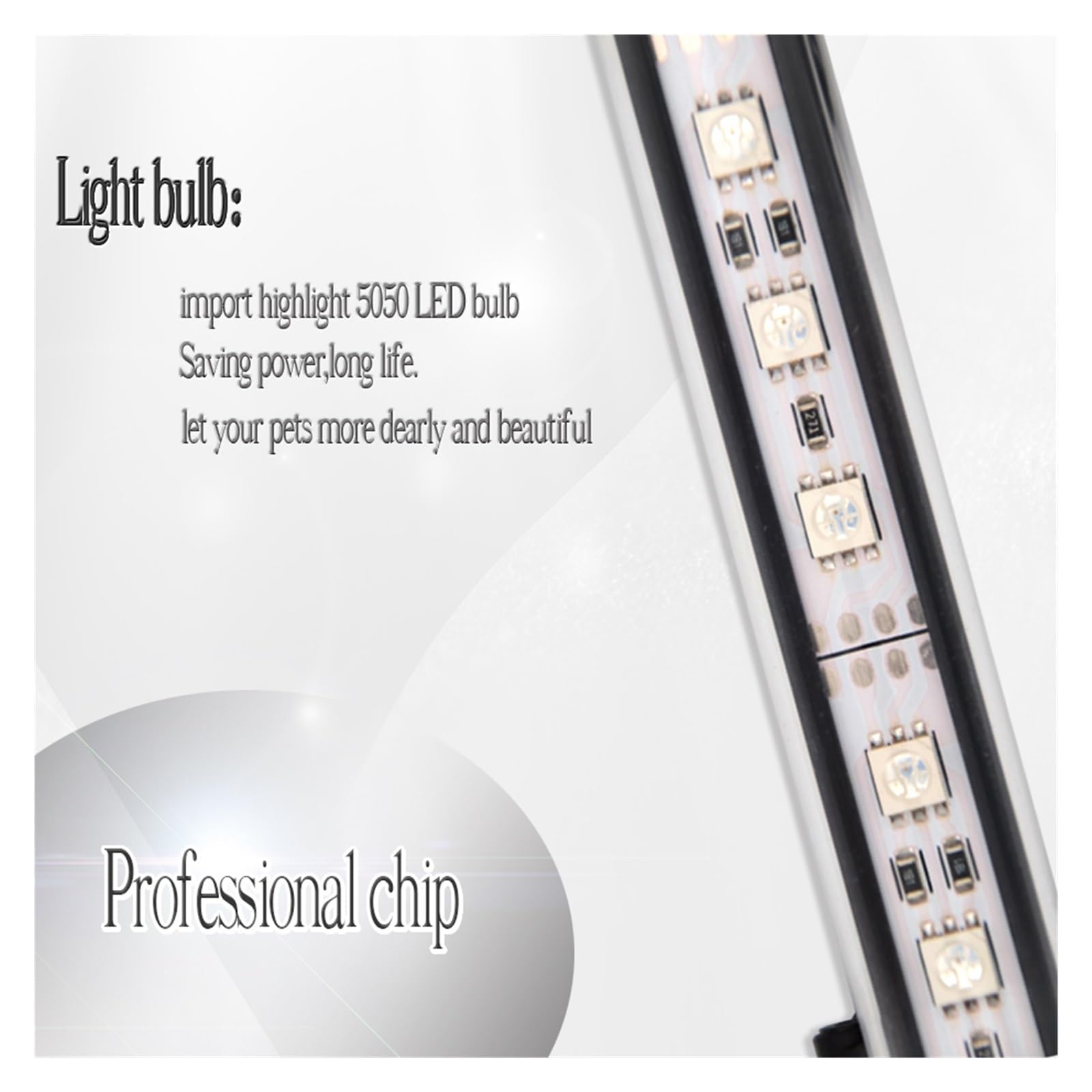 oświetlenie akwarium Oświetlenie do akwarium RGB Marine Kontroler Fish Tank Oprawa Led do akwarium Led Light Zatapialne oświetlenie do akwarium do akwarium roślinnego(29CM)