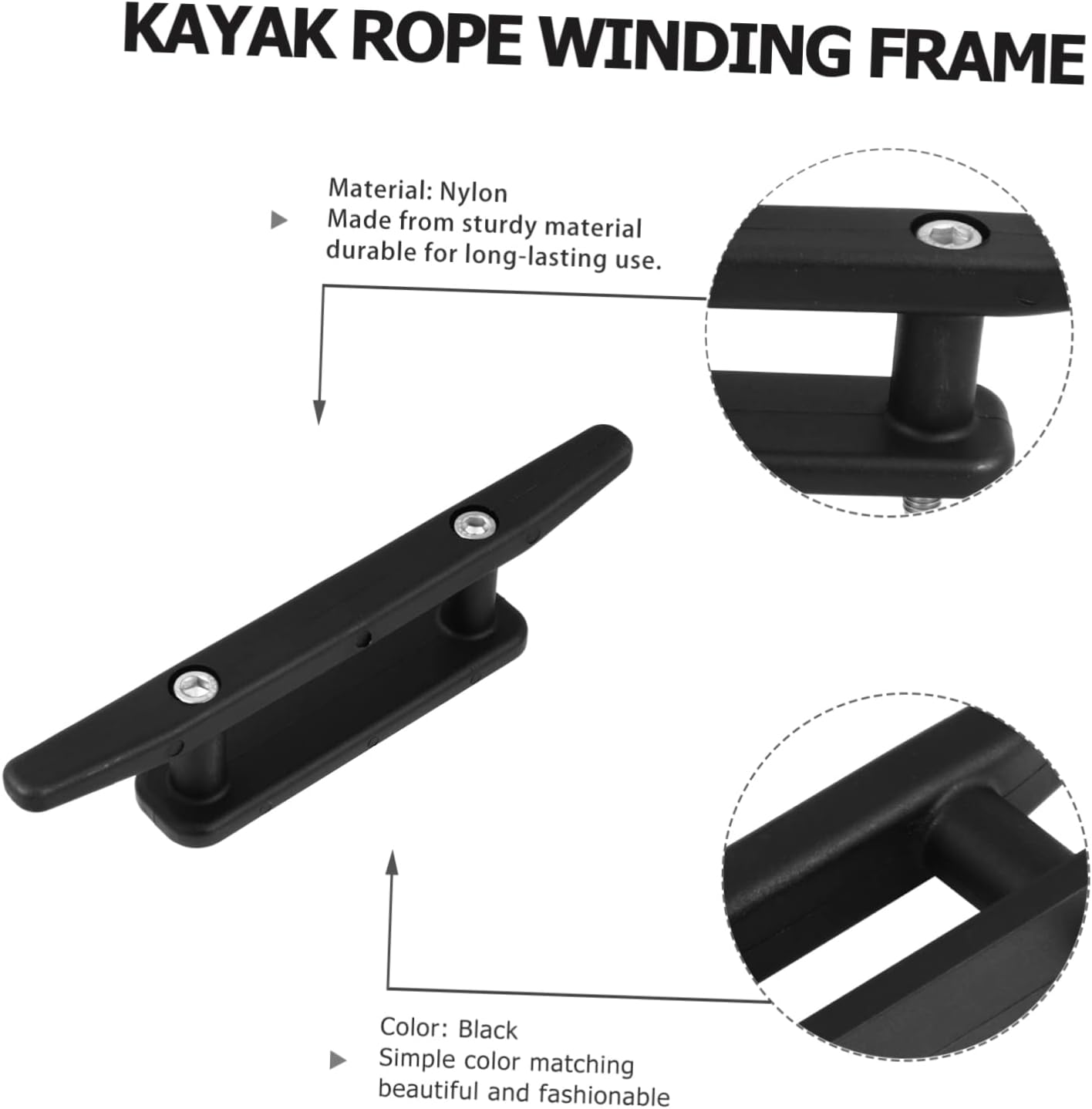 VANZACK 2sets Kayak Cleat Kits for Boats and Canoes Easy Installation Anchor Rope Holder Screws Mooring Deck Mount Accessory
