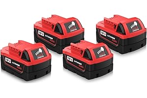 MANUFER 4-Pack 6.0Ah 18V Replacement for Milwaukee M18 1860 Battery