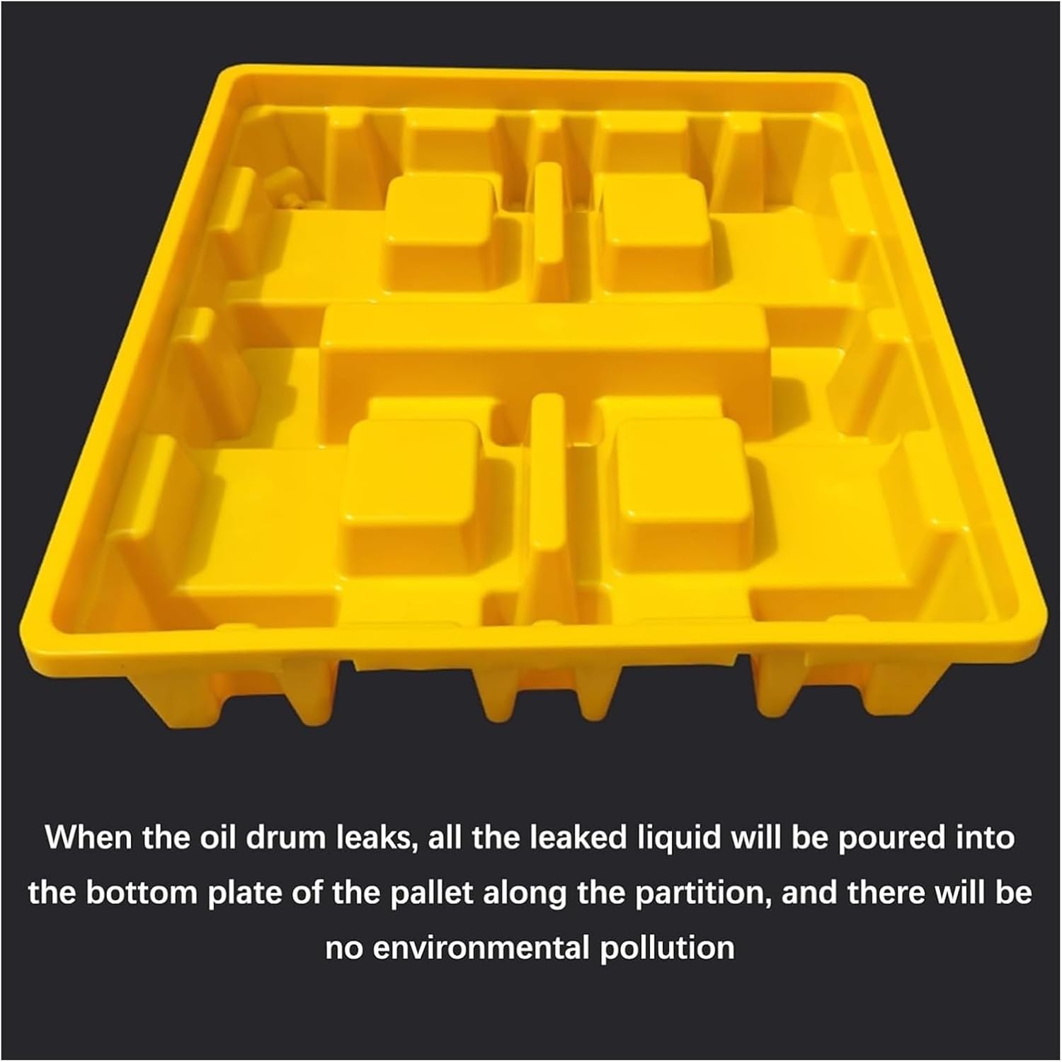 Spill Containment Platform, Modular Stackable Plastic Pallet for Paint Bucket Storage and Leak Prevention