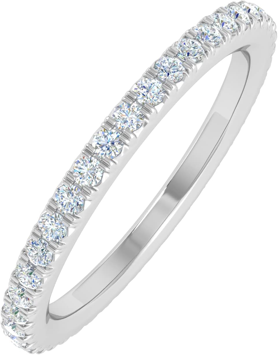 1/2 Carat Prong Set Diamond Ladies Eternity Ring in 14K Gold (I1-I2 Clarity)