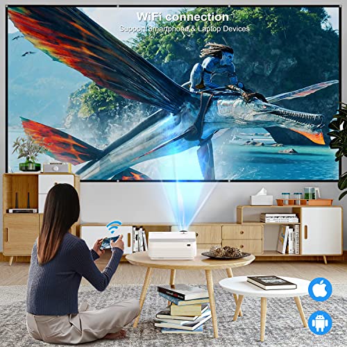 projector 4k with wifi and bluetooth supported native 1080p12000 lumen outdoor movie projector with 120 screen phone video projector compatible with iosandroidtv stickwinps5