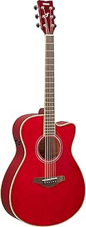 Yamaha FGC-TA Concert Cutaway Transacoustic Guitar w/ Chorus and Reverb, Ruby Red