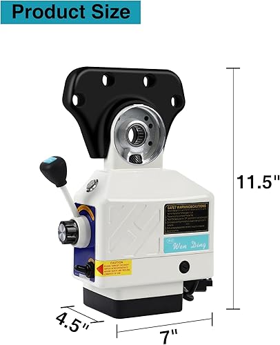 Miniatura 7 de Fresadora eléctrica de eje X, par de 450 libras Molino de mesa de alimentación eléctrica, 110 V, 0-200PRM velocidad de rotación ajustable para