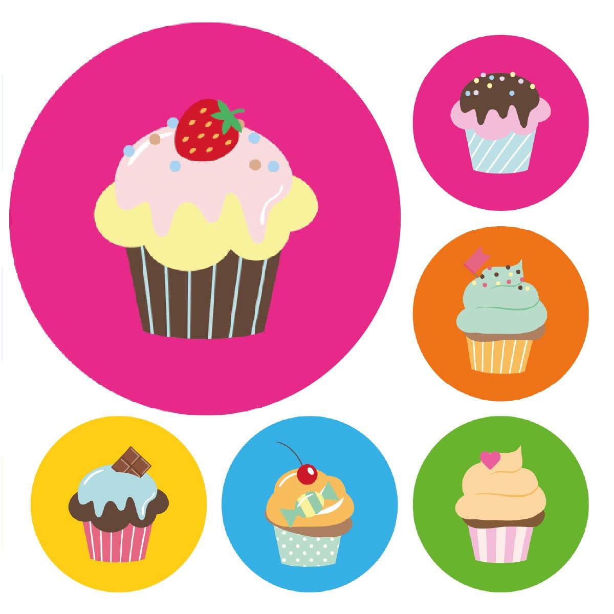 Sticker Stocker 900 Mini Cupcake Reward Dots 10Mm Glossy Teacher Reward Stickers