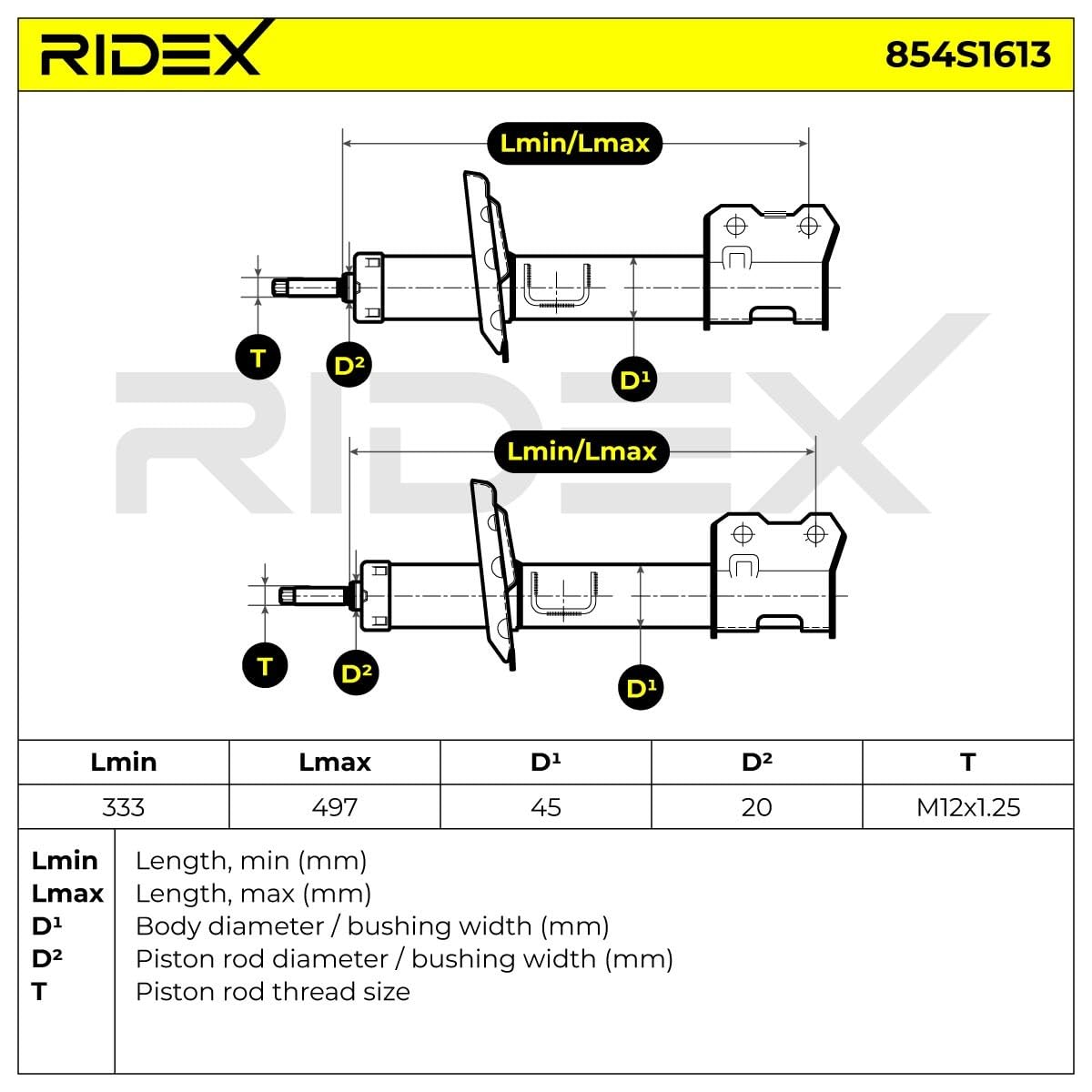RIDEX 854S1613 2x Amortiguador Delantero Izquierda Delantero Derecha Delantero Compatible con OPEL Corsa D Hatchback S07