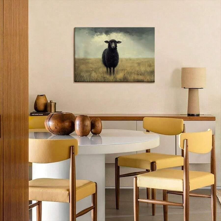 Mouton noir affiche sur toile rétro pour salon rustique chic - 2