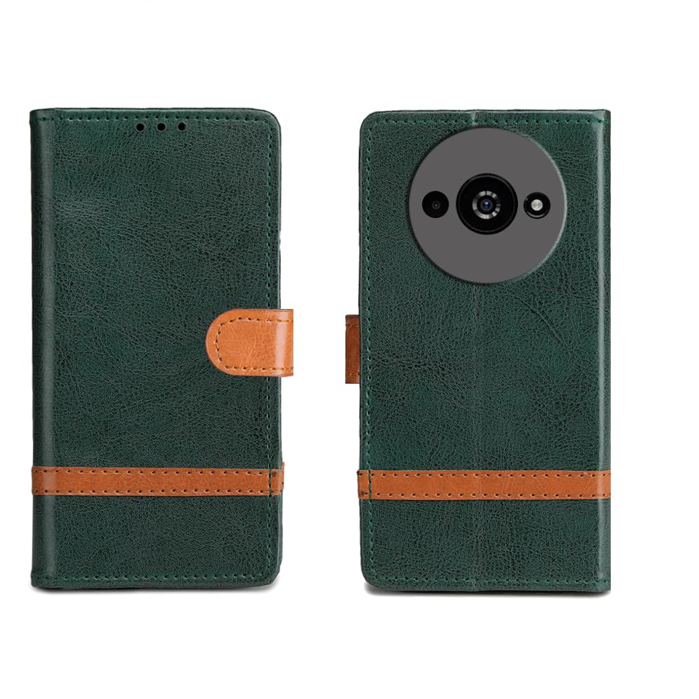 Inktree Poco C61 5G Flip Cover | Premium Leather Finish Flip Cover |Complete Protection Flip Cover for Poco C61 5G - Green Stripe (B0D2B4JBZZ) Amazon Price History, Amazon Price Tracker