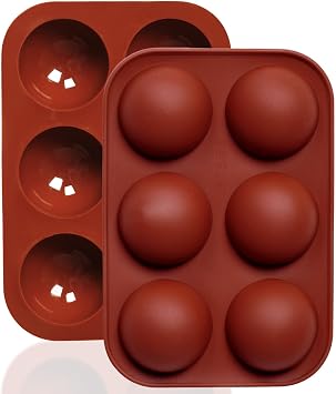 6 Cavity Silicone Molds Set of 2 for Silicone Pan Baking Supplies for Cake Decorating Chocolate Candy