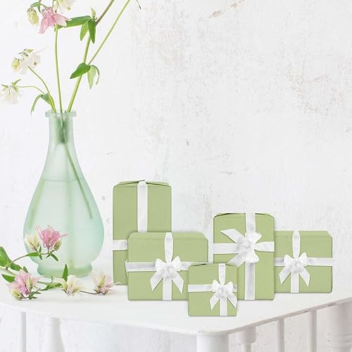Miniatura 6 de Whaline 100 hojas de papel de seda verde salvia a granel, papel de regalo verde sauce, papel de regalo para manualidades, papel de seda verde para