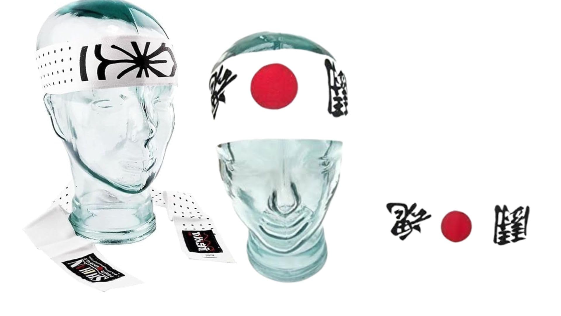 SHIHAN POWER SPORTS 1 Pair Head-band set OKINAWAN FLOWER & HISSHO VICTORY 200cm Hachimaki Japanese Headband