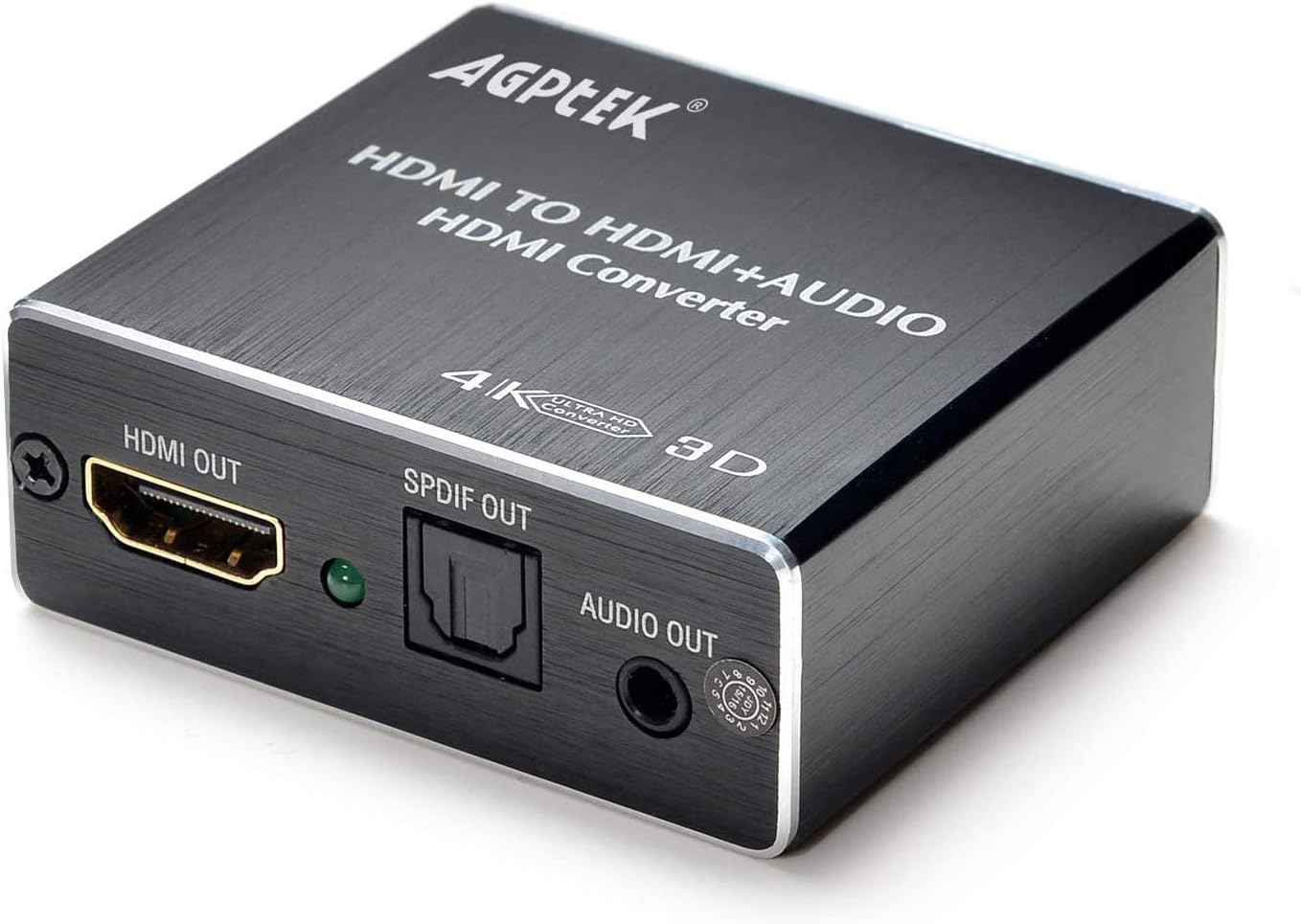 AGPtEK Audio Extractor Splitter 4K x 2K HDMI Audio Extractor Splitter, HDMI to HDMI Audio Converter Adapter Support Ultra HD 4K Toslink Optical Audio Output and 3.5mm Audio with Optical Fiber Cable