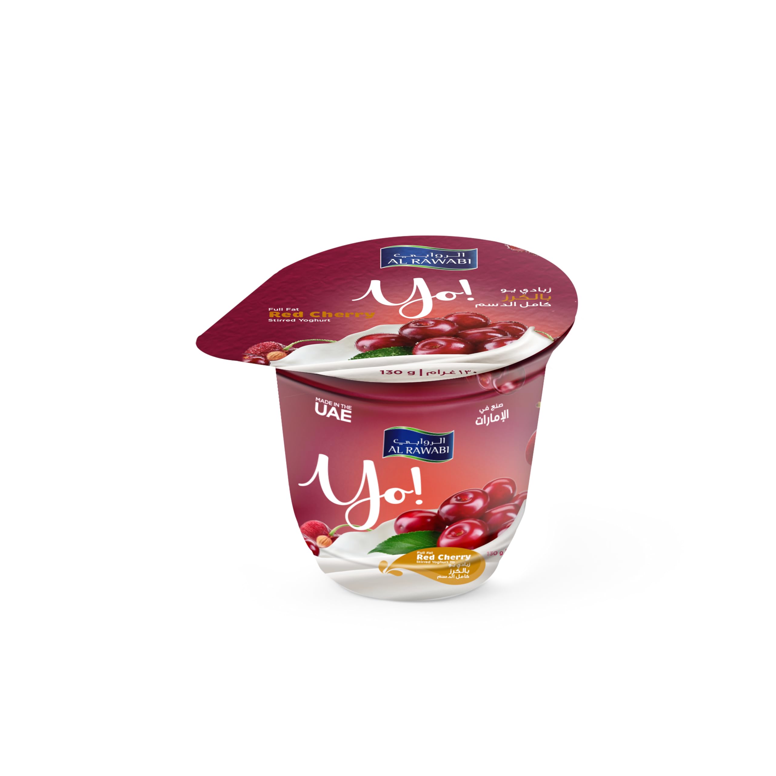 Al Rawabi Fresh Red Cherry Fruit Yoghurt U.A.E, 130 G