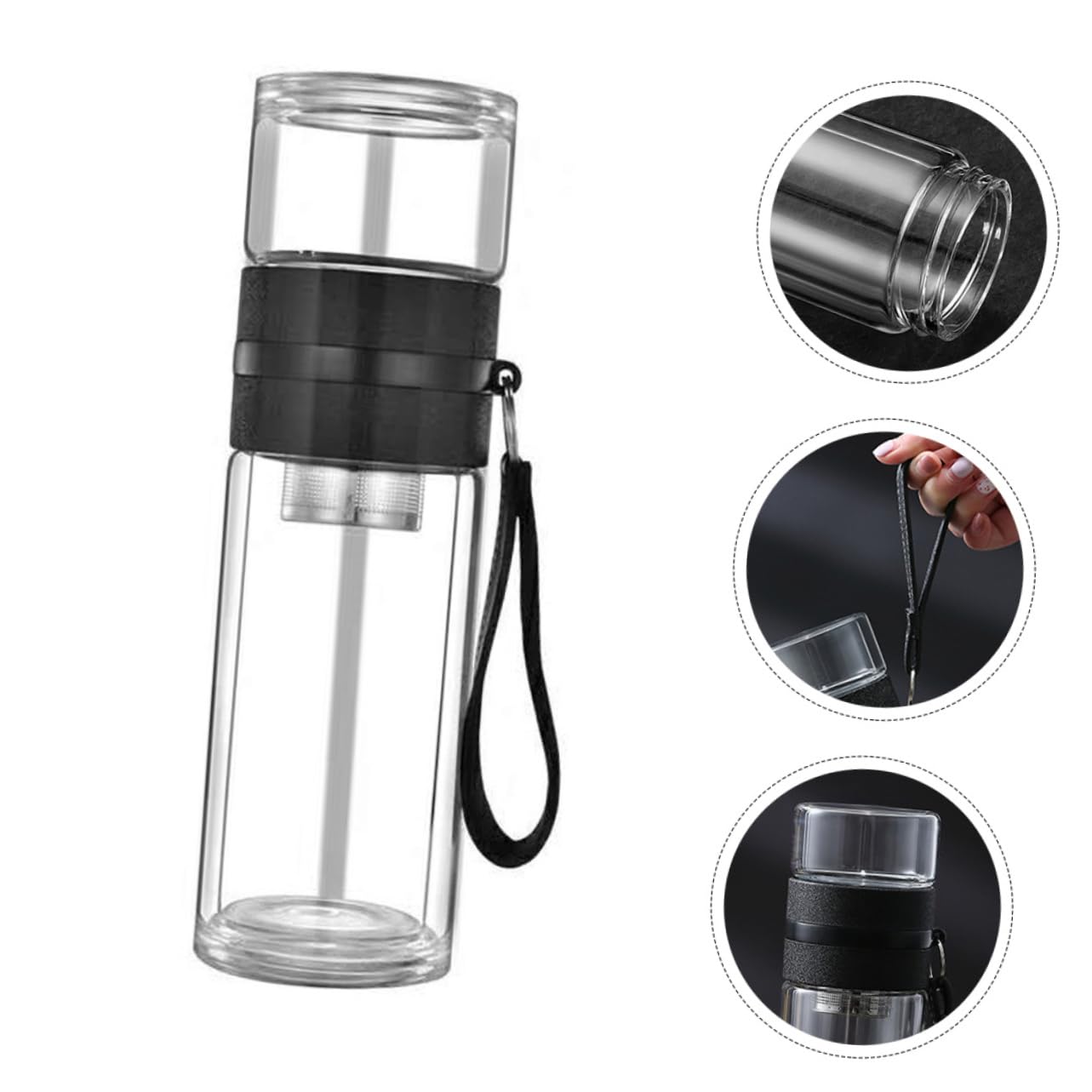 OFFSCH Tea Water Separation Bottle Insulated Tea Brewing Mug with Strainer Leakproof for Office Hiking