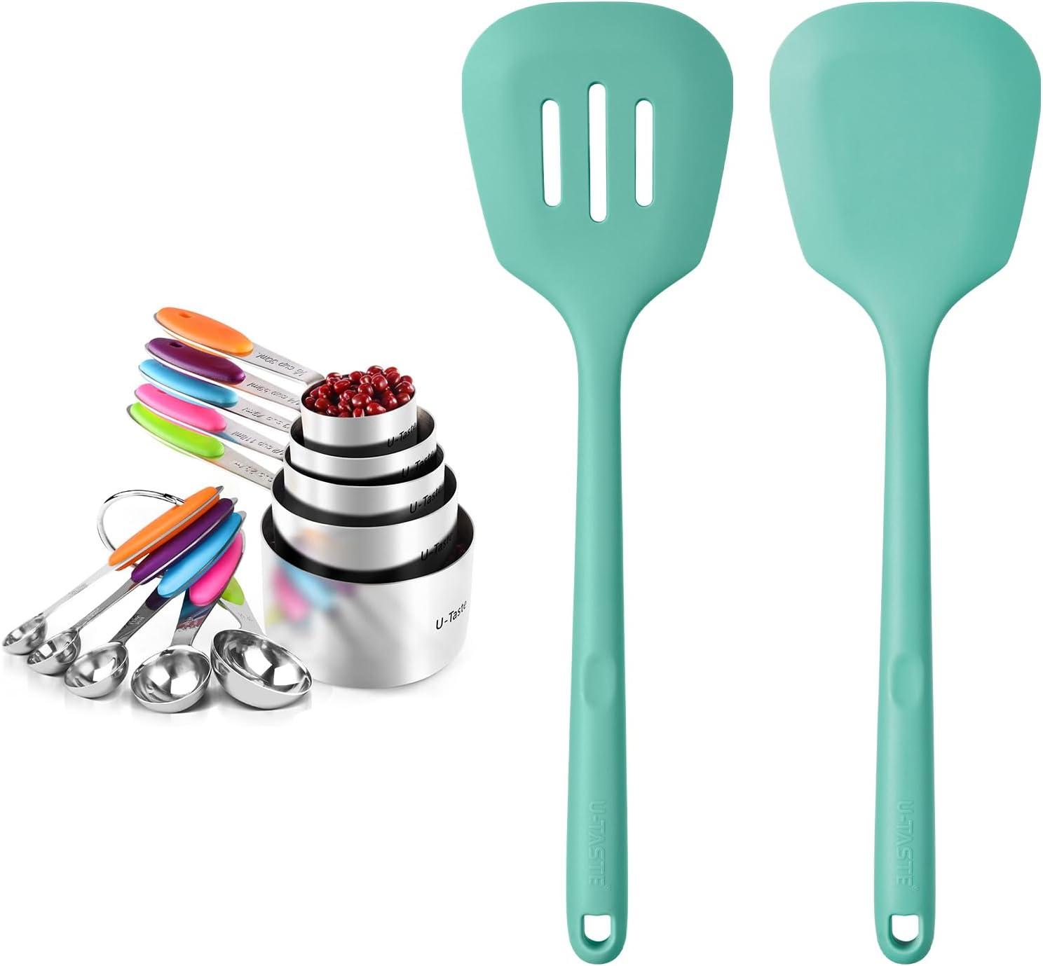Amazon.com: U-Taste 18/8 Stainless Steel Measuring Cups and Spoons (Set ...