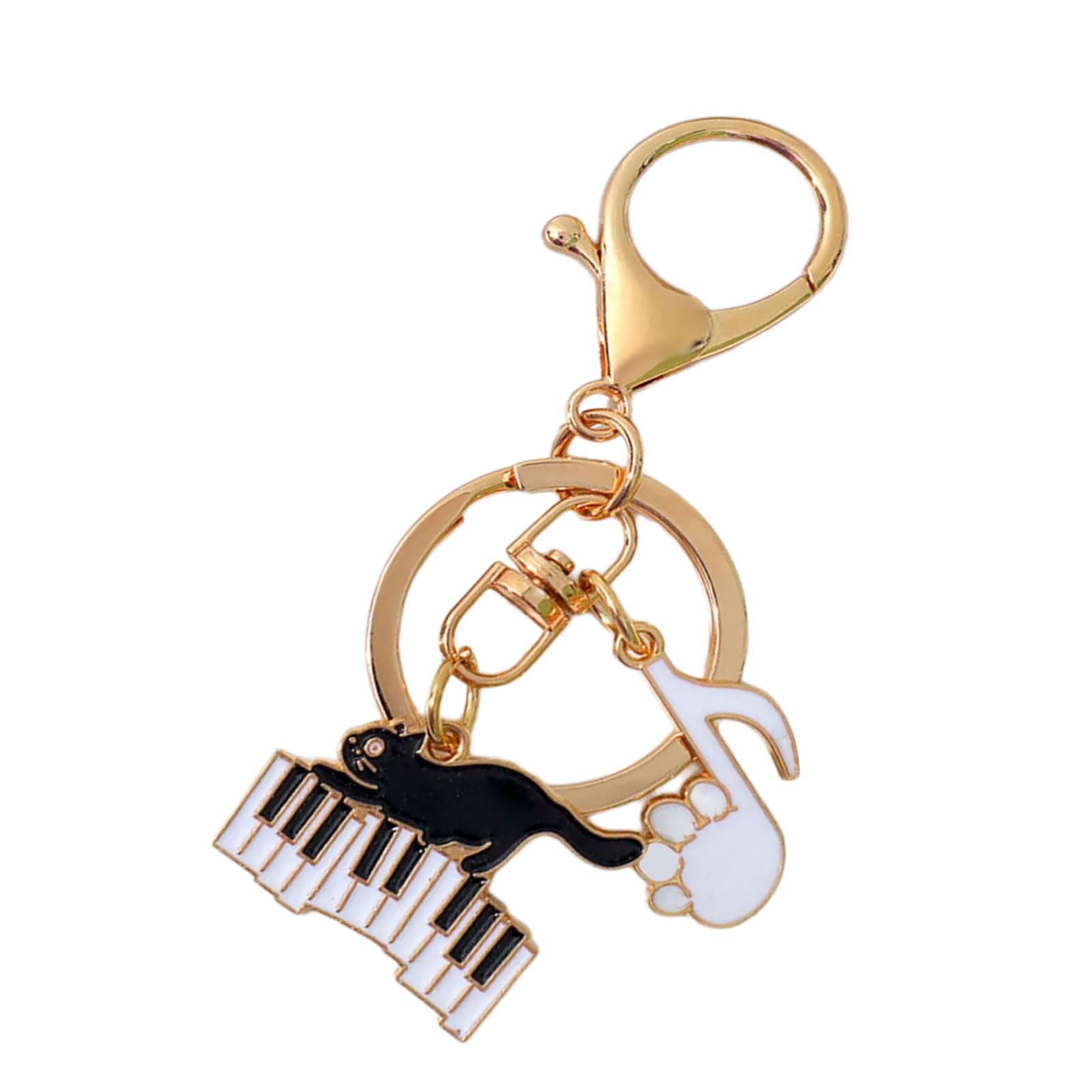 Maxtonser Cats Piano Keyring Music Cats Keychain Creative Car Chain Music Note Keyrings Hanging Ornaments Bag Charm for Woman