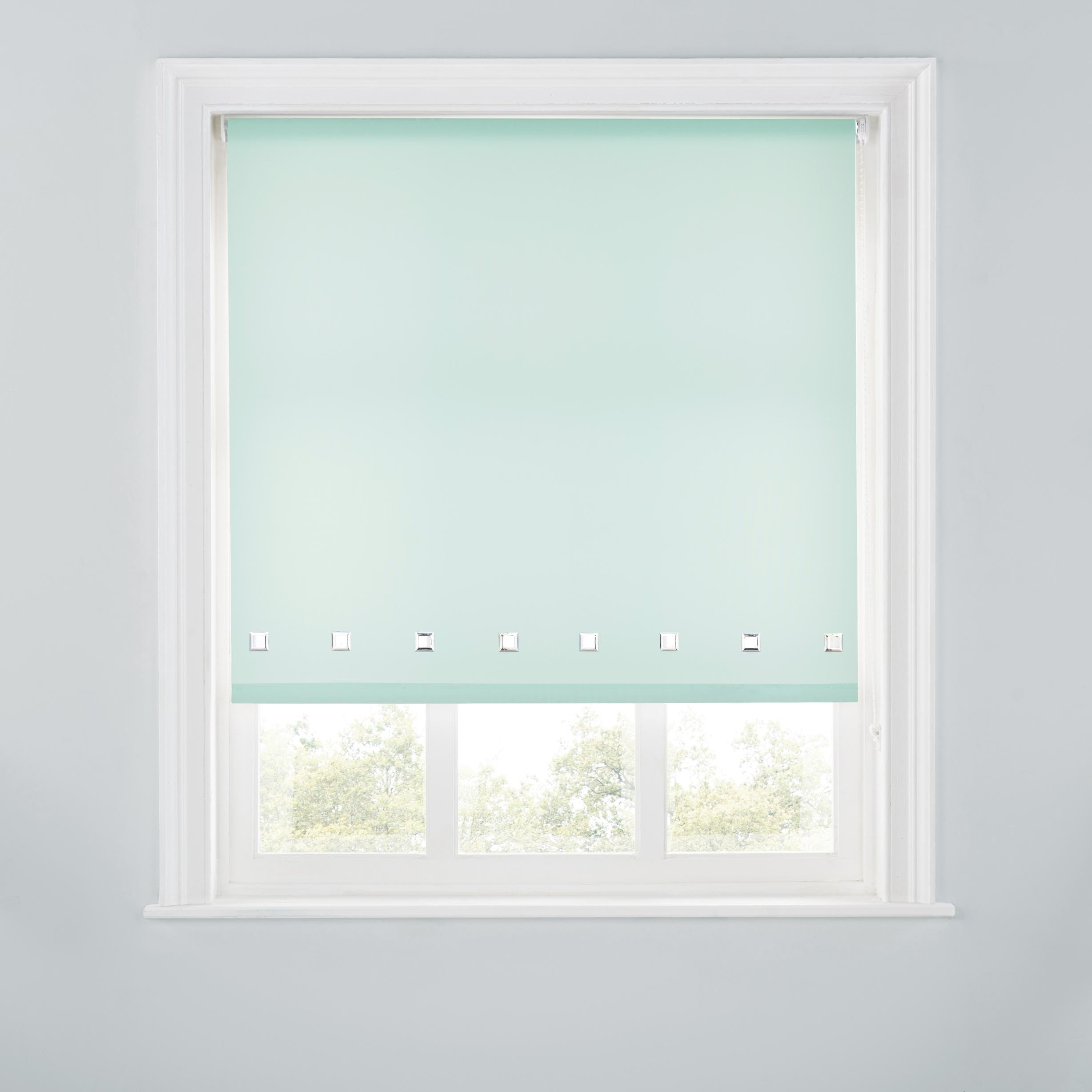 Trimmable Square Eyelet Roller Blind - 2FT - DUCK EGG - 60cm(W) x170cm(L) — image 1