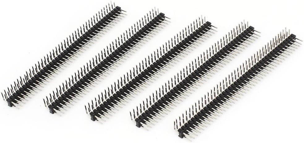 Sourcing Map 10Pcs 2.54mm 80Broche Double Rangée Droit Broche Entête Connecteur Bande 20mm