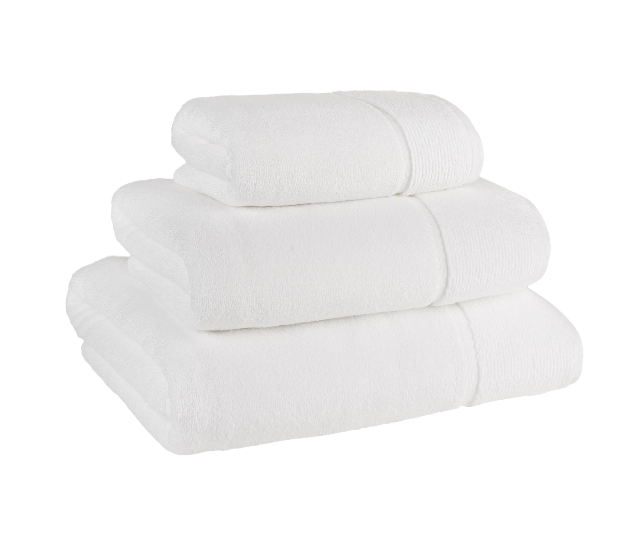 Panda® London Bamboo Towel Set - Bath Sheet (150 x 100 cm), Bath Towel (135 x 70 cm) & Hand Towel (90 x 50 cm), Pure White | Soft & Fluffy | Organic Bamboo & Cotton | Super Absorbent & Quick Drying