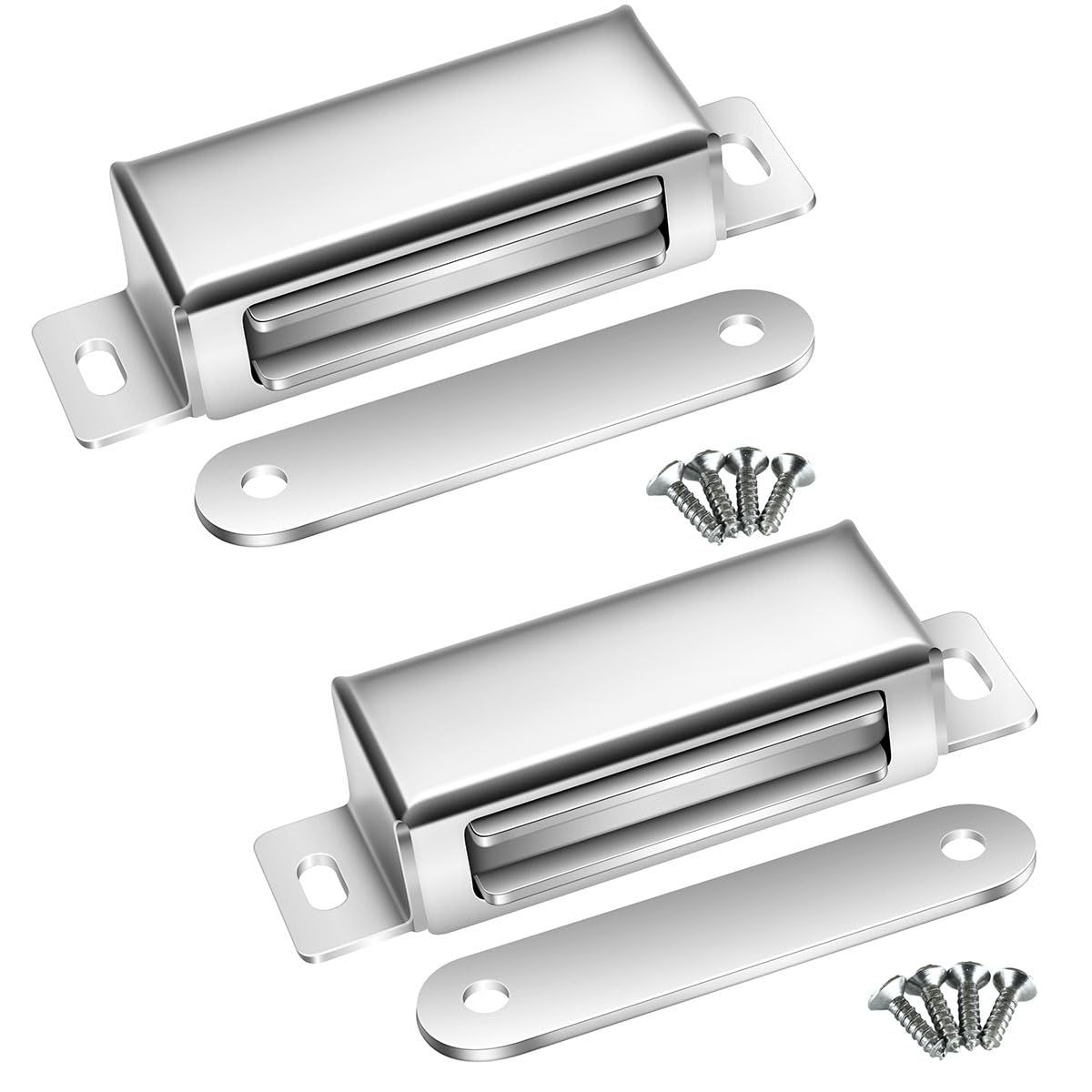 Selyse Magnetic Catch Door Magnets for Cabinet Doors Strong 30 kg Magnetic Clasps, Stainless Steel Drawers