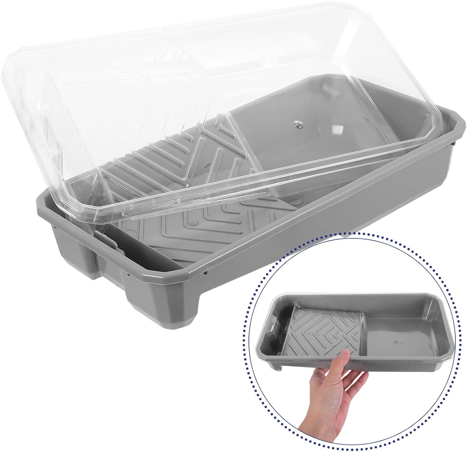 3pcs 4-inch Paint Roller Tray Set with Plastic Round Paint Pallets and Disposable Liners for Indoor and Outdoor