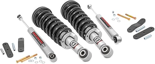 Rough Country Kit de elevación de suspensión de 2.5" con puntales N3 levantados y amortiguadores N3 para Nissan Frontier (2005-2024) y Xterra