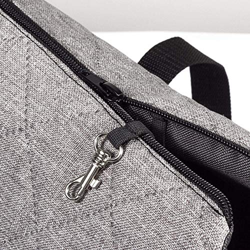 BOUTIQUE ZOO Hundetasche - Grau (Gesteppt), L bis 15 kg - Tragetasche für kleinen und mittleren Hund, Welpen, Katze