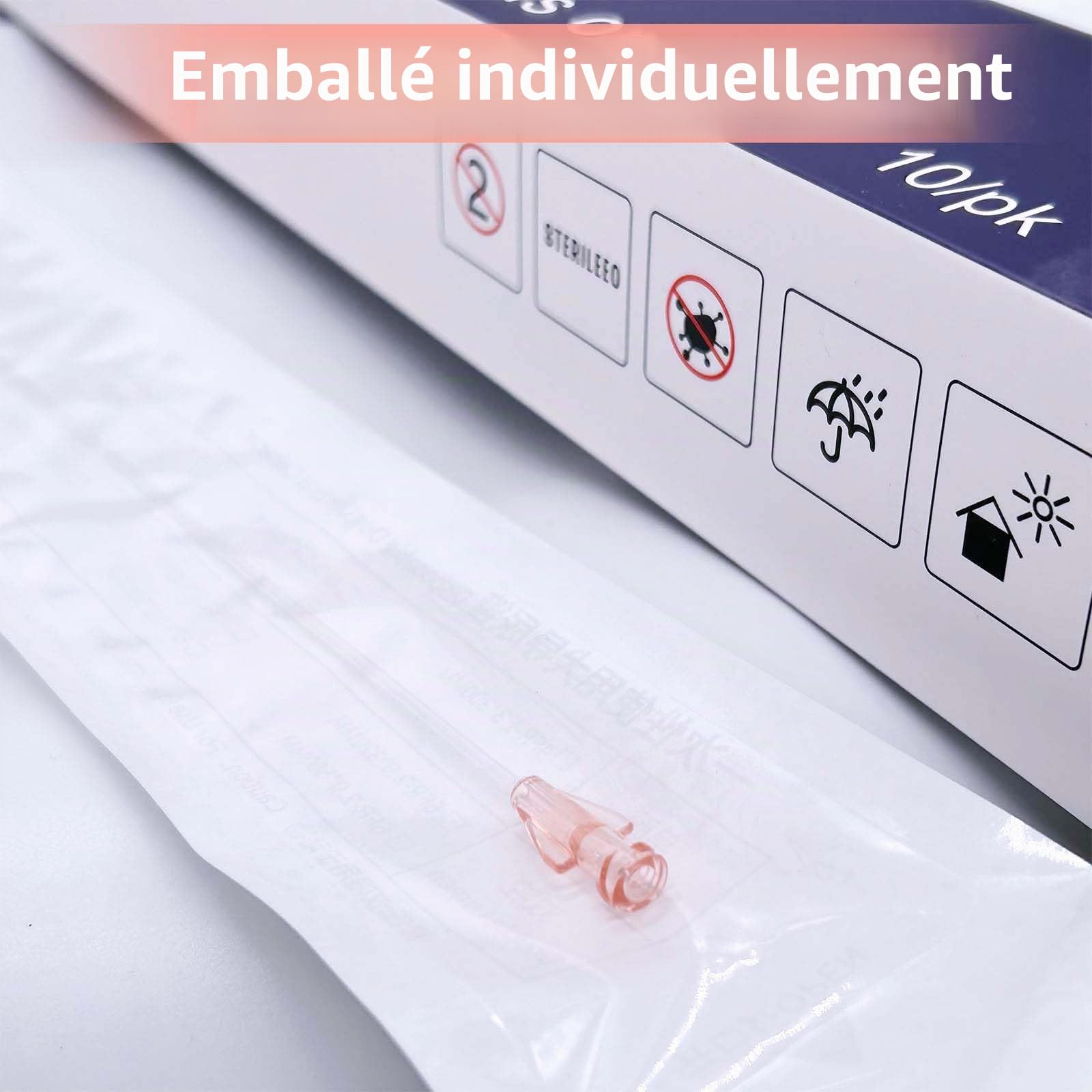 10PCS Cathéter pour chien avec sonde, Dégagement urétral, Obstruction urinaire avec ouverture latérale, Instrument vétérinaire. (2.0X500MM)