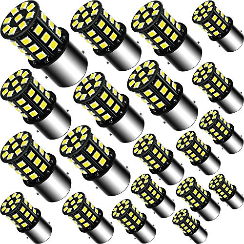Debonauto 20 x 1157 BAY15D LED Bulb Car Reverse Rear Turn Signal Parking Light 33 SMD White Lamp 6000K 12V