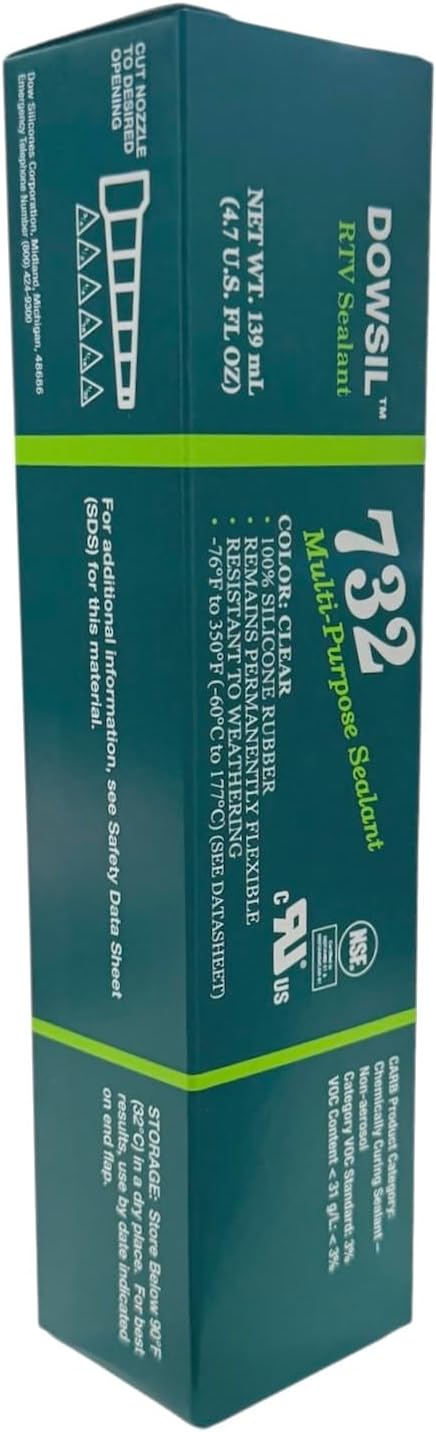 Silicone 732 Multipurpose Food Grade Silicon Sealant, Clear, 90ml, 1 Tube