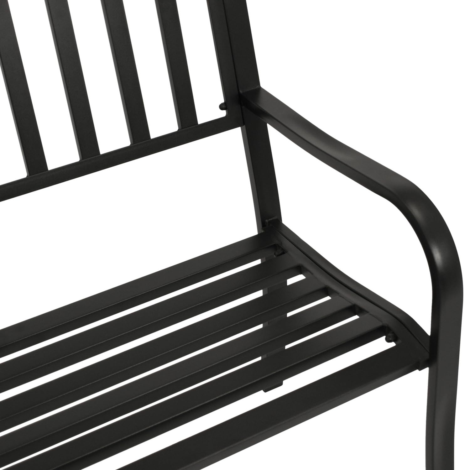 DEGAMO Gartenbank Parkbank Newport 2-sitzer aus Metall schwarz beschichtet, Outdoor
