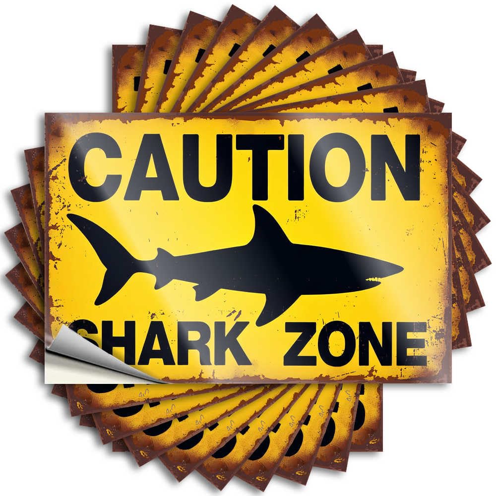 Shark Warning: Stay Safe in The Zone! Feminist Camper Van Accessories - Decals Tumbler Removable Vinyl Decal(6X9CM)