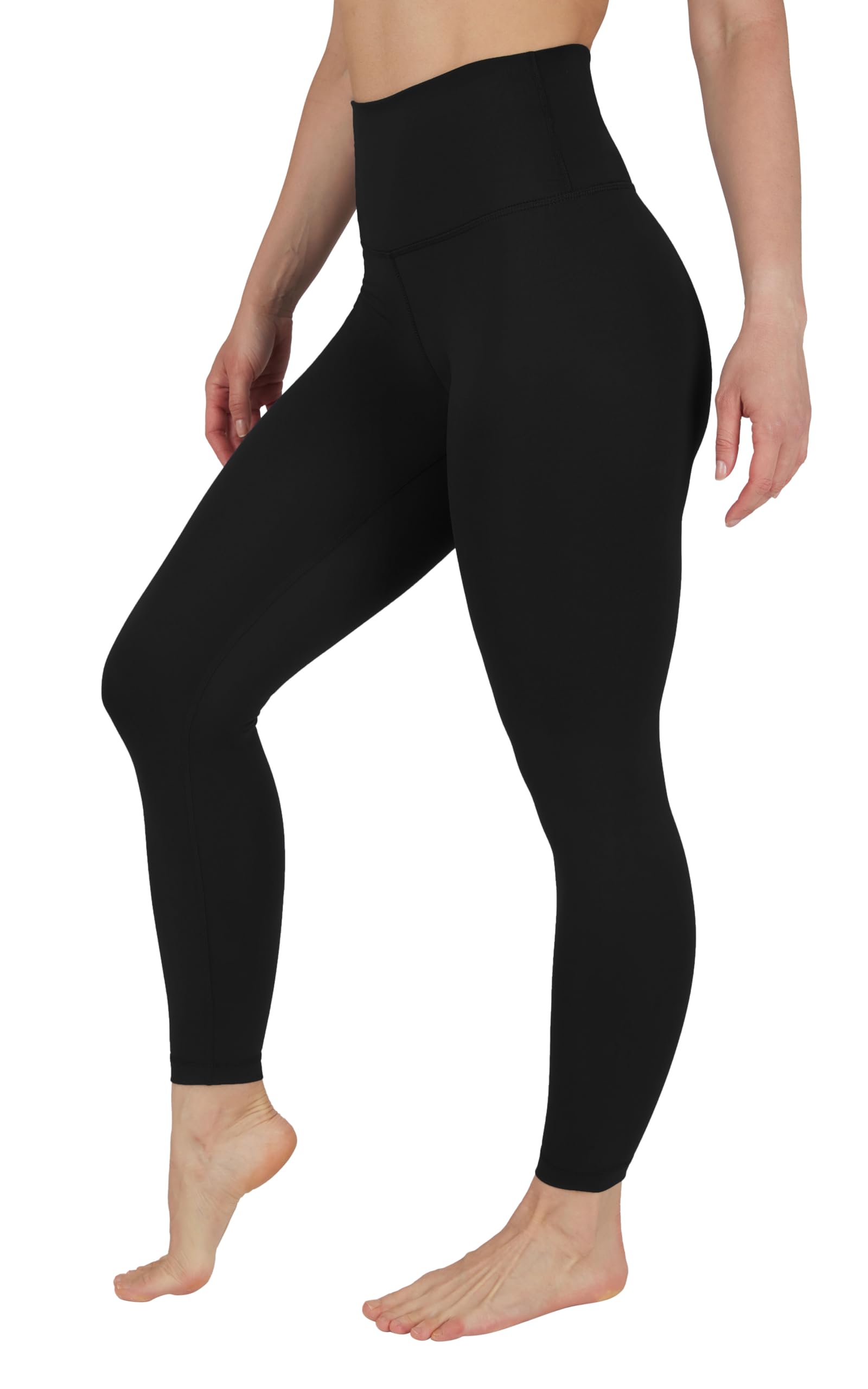 Yogalicious Womens High Waisted Yoga Legging Elastic Free Squat Proof Workout Pant - Black - Medium