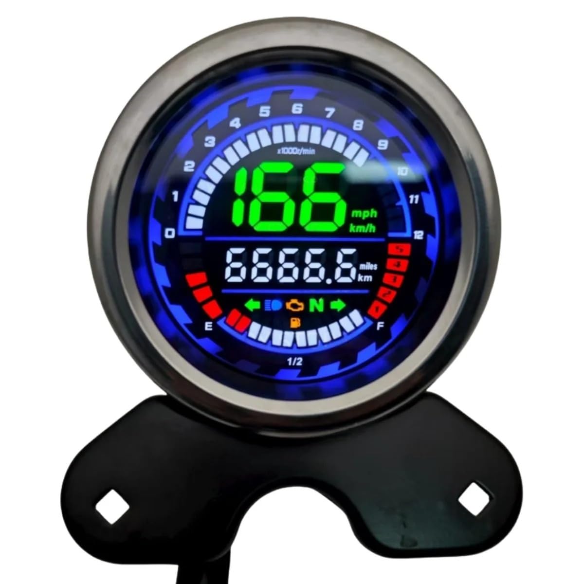 Uniwersalny LED cyfrowy prędkościomierz motocyklowy licznik kilometrów pasuje do skutera Suzuki Retro Motoland WOLF 250 Obrotomierz