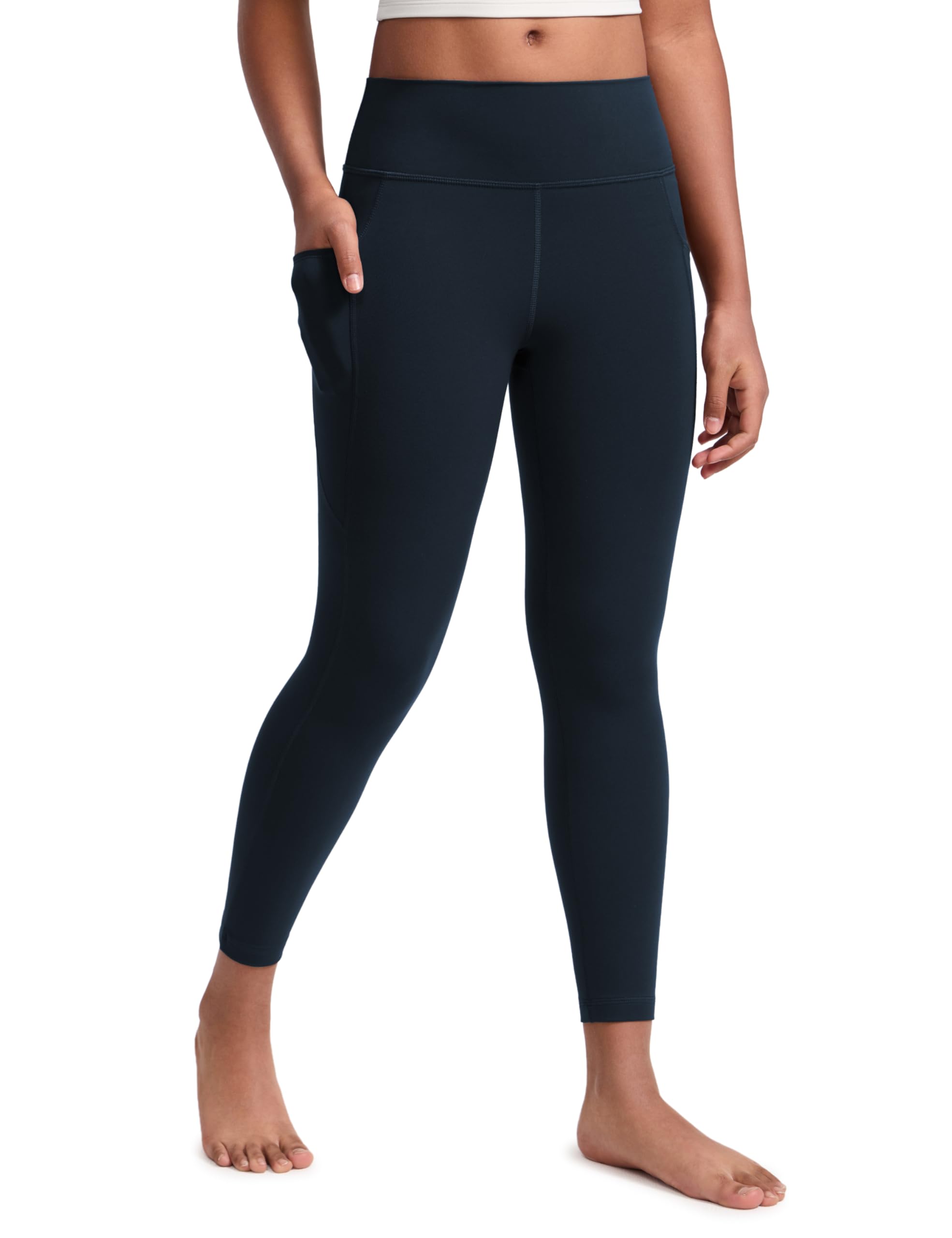 CRZ YOGA Mädchen Butterluxe High Waist Lange Leggings Kinder Blickdicht Gymnastik Sportleggings Sport Hosen mit Tasche