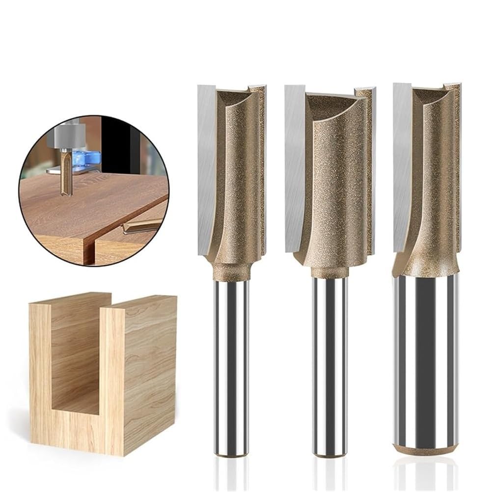 Fresa para aplanar con vástago de 1/4 o 1/2 pulg | Fresa para ranurar y mecanizar superficies de madera con fresadoras compatibles(10pcs 1/4")