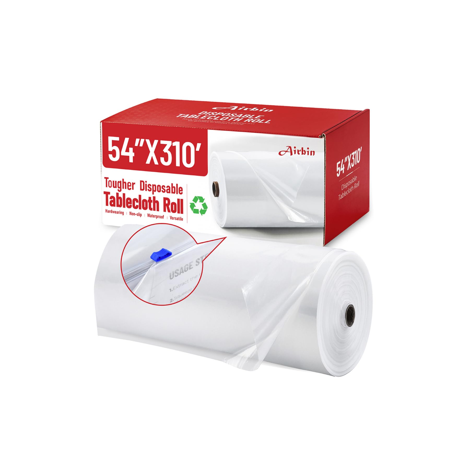 Plastic Table Cloth, 310' X 54" Table Cloths Disposable Table Cover Roll