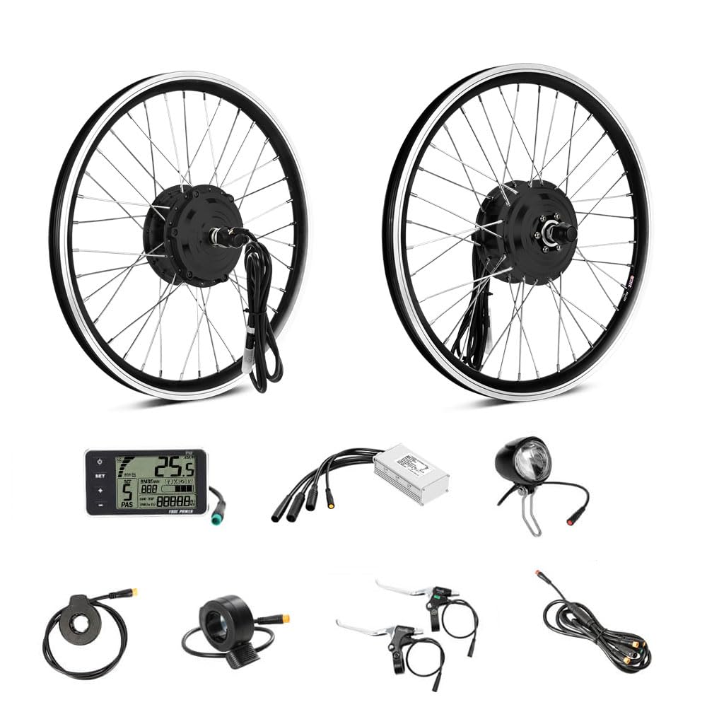 SEASON Ebike Kit de Conversion pour Vélo Électrique 20'' Moteur Brushless de Roue Avant 36V 250W avec LCD Affichage