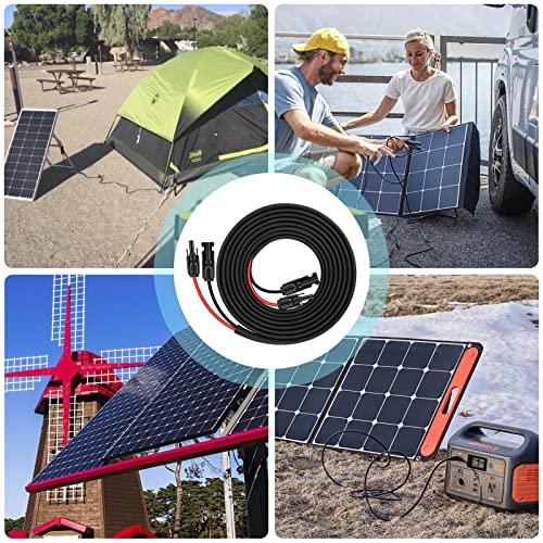Image of 20FT 12AWG Solar Panel Extension Cable with Female and Male Connectors, Solar Cable for Solar Panels, Charge Controllers and Solar Generator (12AWG, 10FT)