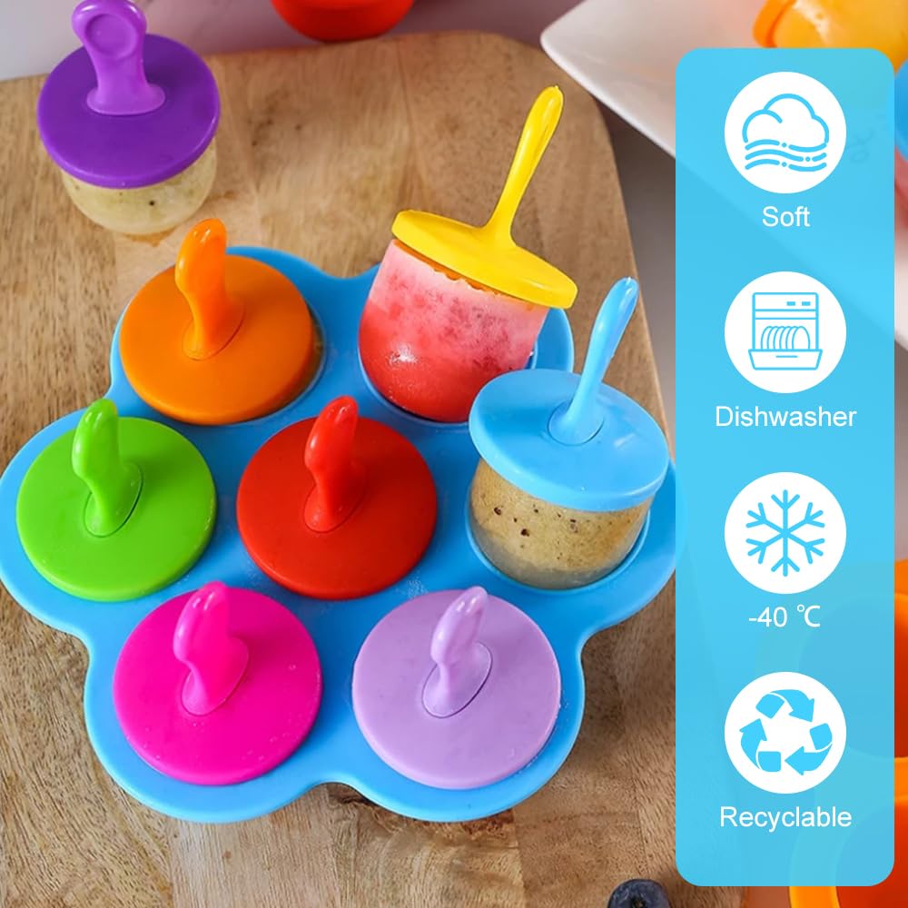Stampi Per Ghiaccioli In Silicone 2 Pezzi - Formine Riutilizzabili Per Gelati Fatti In Casa, Senza BPA, Colori Arancione E Viola - Foto 2