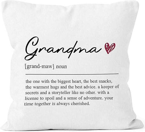 Funda de almohada de 18 x 18 pulgadas, diseño cuadrado para abuela, decoración cuadrada para el hogar, dormitorio, sala de estar, sofá, cama